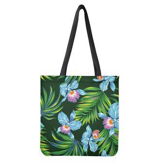 Tropical Orchid Flower Pattern Print Tote Bag | Newhawaiianshirts CA