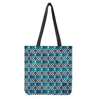 Turquoise Aztec Geometric Pattern Print Tote Bag | Newhawaiianshirts UK