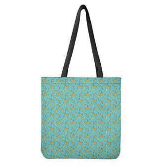 Turquoise Banana Pattern Print Tote Bag | Newhawaiianshirts UK