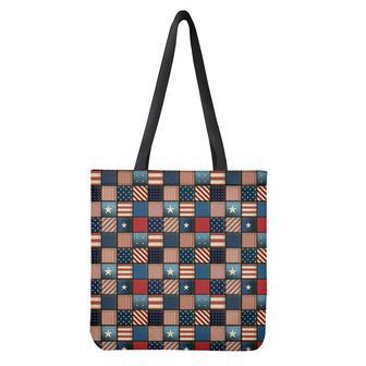 Usa Denim Patchwork Pattern Print Tote Bag | Newhawaiianshirts CA