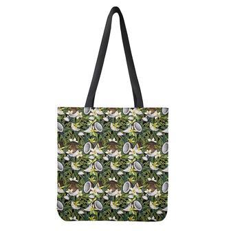 Vanilla Flower And Coconut Pattern Print Tote Bag | Newhawaiianshirts