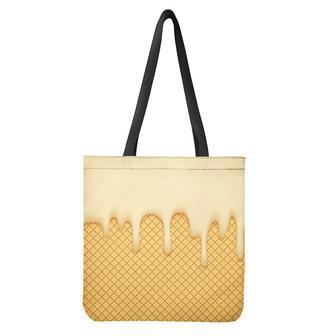 Vanilla Ice Cream Melted Print Tote Bag | Newhawaiianshirts AU