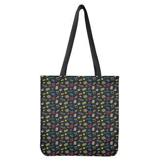 Video Game Gadgets Pattern Print Tote Bag | Newhawaiianshirts AU