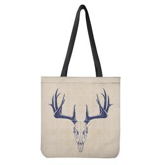 Vintage Deer Skull Print Tote Bag | Newhawaiianshirts AU