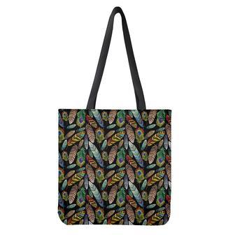 Vintage Feather Pattern Print Tote Bag | Newhawaiianshirts UK