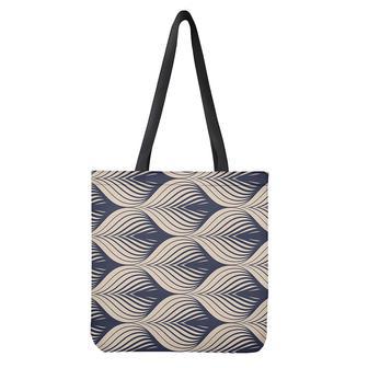 Vintage Geometric Leaf Pattern Print Tote Bag | Newhawaiianshirts UK