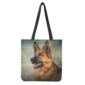 Vintage German Shepherd Portrait Print Tote Bag | Newhawaiianshirts CA