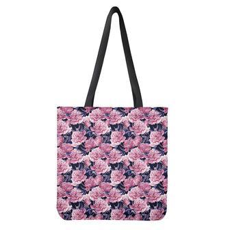 Vintage Pink Peony Floral Print Tote Bag | Newhawaiianshirts CA