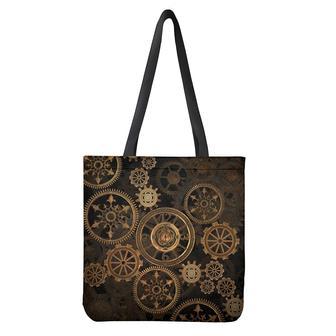 Vintage Steampunk Gears Print Tote Bag | Newhawaiianshirts