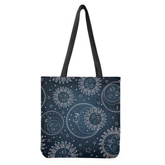 Vintage Sun And Moon Pattern Print Tote Bag | Newhawaiianshirts AU