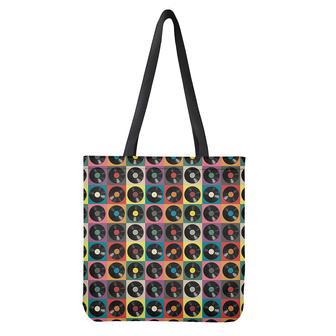 Vintage Vinyl Records Pattern Print Tote Bag | Newhawaiianshirts