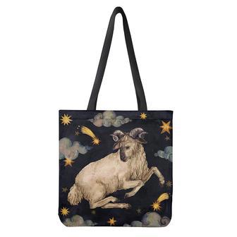 Watercolor Aries Zodiac Sign Print Tote Bag | Newhawaiianshirts AU