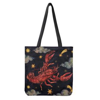 Watercolor Cancer Zodiac Sign Print Tote Bag | Newhawaiianshirts CA