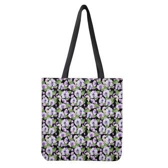 Watercolor Cattleya Pattern Print Tote Bag | Newhawaiianshirts CA