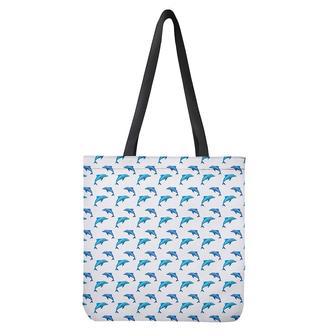 Watercolor Dolphin Pattern Print Tote Bag | Newhawaiianshirts CA