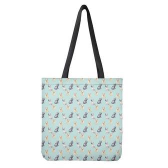 Watercolor French Bulldog Pattern Print Tote Bag | Newhawaiianshirts CA