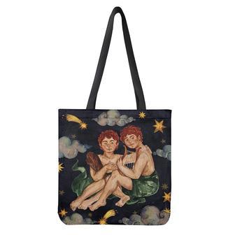 Watercolor Gemini Zodiac Sign Print Tote Bag | Newhawaiianshirts AU