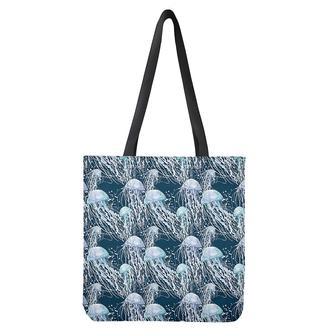 Watercolor Jellyfish Pattern Print Tote Bag | Newhawaiianshirts