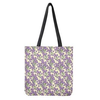 Watercolor Lavender Pattern Print Tote Bag | Newhawaiianshirts UK