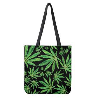 Watercolor Marijuana Leaf Pattern Print Tote Bag | Newhawaiianshirts AU