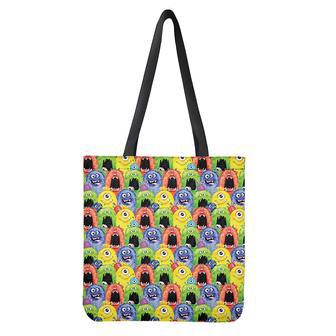 Watercolor Monster Pattern Print Tote Bag | Newhawaiianshirts DE