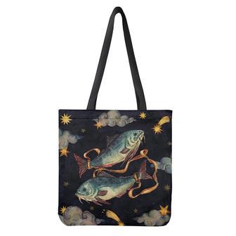 Watercolor Pisces Zodiac Sign Print Tote Bag | Newhawaiianshirts UK