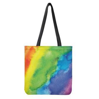 Watercolor Rainbow Lgbt Pride Print Tote Bag | Newhawaiianshirts DE