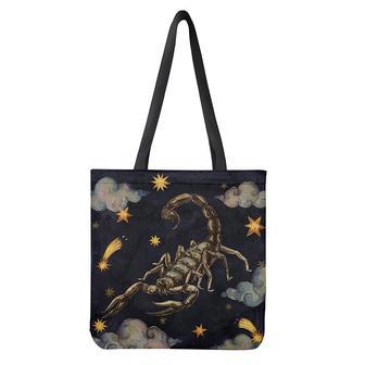 Watercolor Scorpio Zodiac Sign Print Tote Bag | Newhawaiianshirts CA