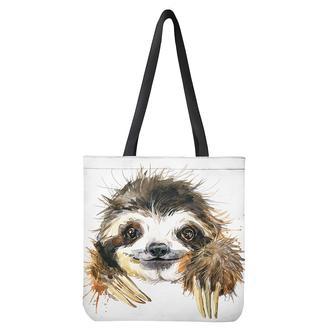 Watercolor Sloth Print Tote Bag | Newhawaiianshirts