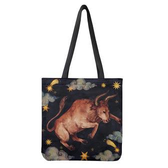 Watercolor Taurus Zodiac Sign Print Tote Bag | Newhawaiianshirts UK