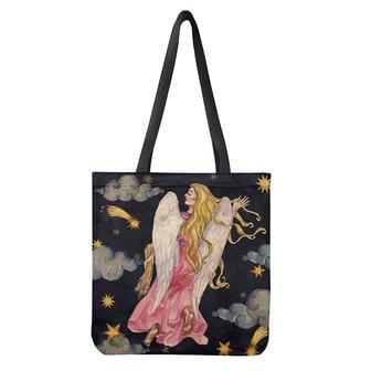 Watercolor Virgo Zodiac Sign Print Tote Bag | Newhawaiianshirts DE