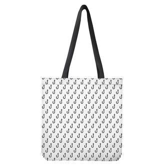 White And Black Fishing Hooks Print Tote Bag | Newhawaiianshirts UK