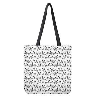 White And Black Mantis Pattern Print Tote Bag | Newhawaiianshirts