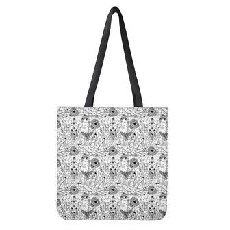 White And Black Wicca Magical Print Tote Bag | Newhawaiianshirts AU