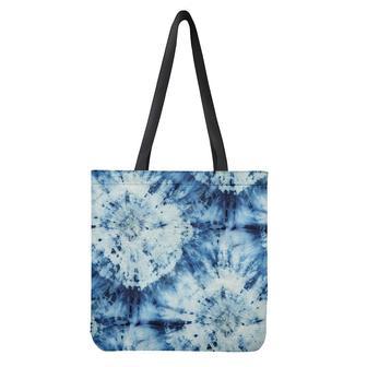 White And Blue Tie Dye Print Tote Bag | Newhawaiianshirts DE