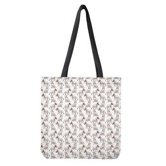 White Bull Terrier Pattern Print Tote Bag | Newhawaiianshirts DE