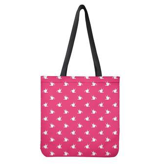 White Dove Breast Cancer Pattern Print Tote Bag | Newhawaiianshirts DE