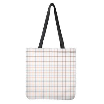 White Halloween Tattersall Pattern Print Tote Bag | Newhawaiianshirts UK