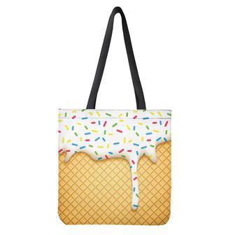 White Ice Cream Melted Print Tote Bag | Newhawaiianshirts