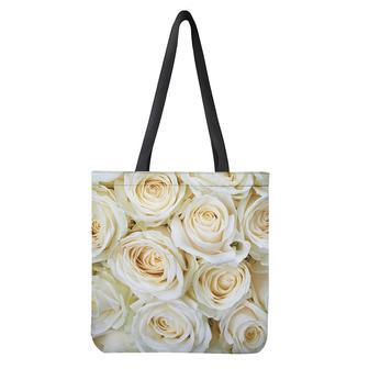 White Rose Print Tote Bag | Newhawaiianshirts CA