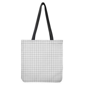 White Tattersall Pattern Print Tote Bag | Newhawaiianshirts DE