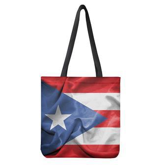 Wrinkled Puerto Rican Flag Print Tote Bag | Newhawaiianshirts