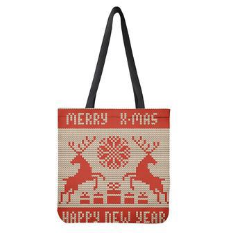 Xmas Deer Knitted Print Tote Bag | Newhawaiianshirts AU