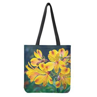 Yellow Alstroemeria Print Tote Bag | Newhawaiianshirts CA