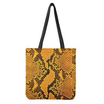 Yellow And Black Snakeskin Print Tote Bag | Newhawaiianshirts