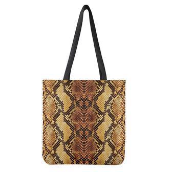 Yellow And Brown Snakeskin Print Tote Bag | Newhawaiianshirts CA