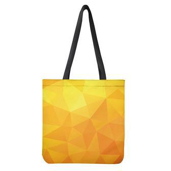 Yellow Polygonal Geometric Print Tote Bag | Newhawaiianshirts CA