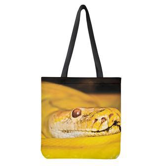 Yellow Python Snake Print Tote Bag | Newhawaiianshirts CA