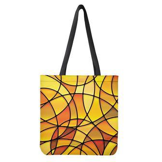 Yellow Stained Glass Mosaic Print Tote Bag | Newhawaiianshirts UK