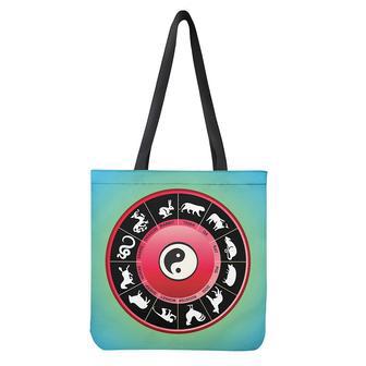 Yin Yang Chinese Zodiac Signs Print Tote Bag | Newhawaiianshirts